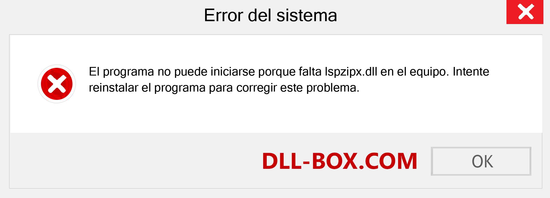 ¿Falta el archivo lspzipx.dll ?. Descargar para Windows 7, 8, 10 - Corregir lspzipx dll Missing Error en Windows, fotos, imágenes